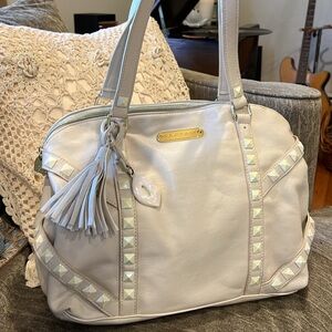 Betsey Johnson Oyster Beige Faux Leather Purse Handbag Y2k Retro